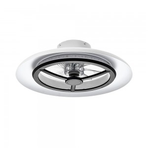 Decorative Led Ceiling Fan With White Color Ring For Bedroom and Living Room 323116 323117