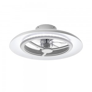 Decorative Led Ceiling Fan With White Color Ring For Bedroom and Living Room 323116 323117