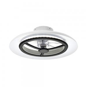 Ventilateur de plafond LED décoratif avec anneau de couleur blanche pour chambre et salon 323116 323117