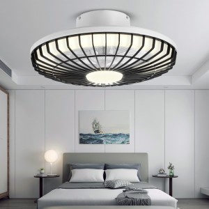 Modern Creative Decorative White Cover 220V LED Invisible Blade Ceiling Fan Light 323123